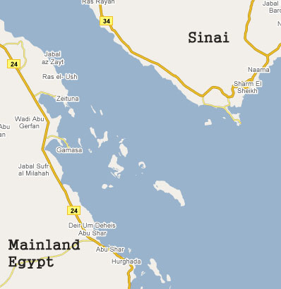 Ferry Hurghada Sharm El Sheikh Map