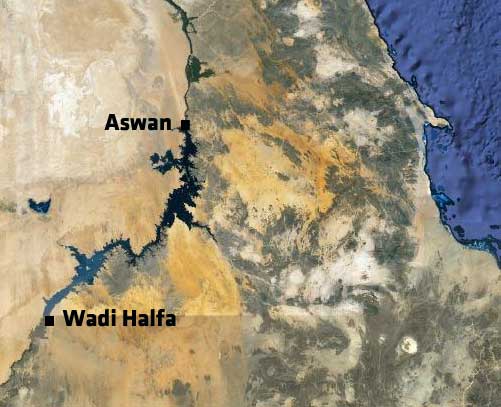 Map Aswan Wadi Halfa